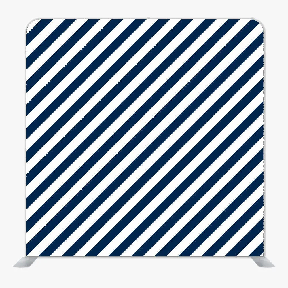 Navy Stripes Single Sided Tension Fabric Backdrop Frame and Fabric Set