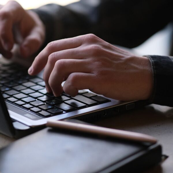 researching on computer